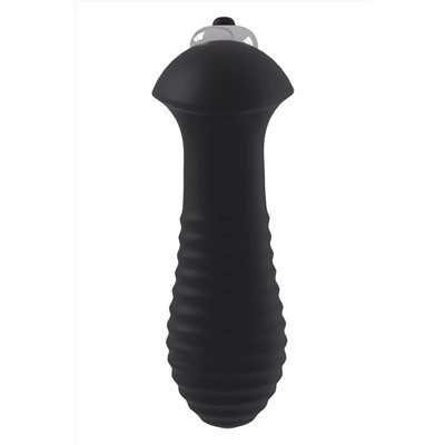 Черный анальный вибромассажер Single Speed Spiral Plug - 11 см.
