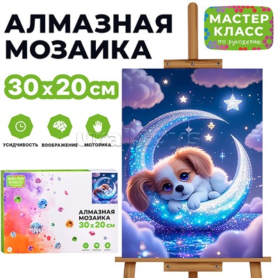 Мозаика алмазная "Лунный пёсик" 20*30см.