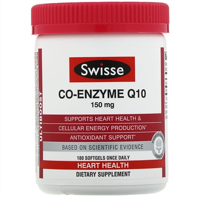 Swisse, Ultiboost, Коэнзим Q10, 150 мг, 180 капсул