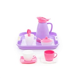Wader Набор детской посуды "Алиса" с подносом на 2 персоны (Pretty Pink)