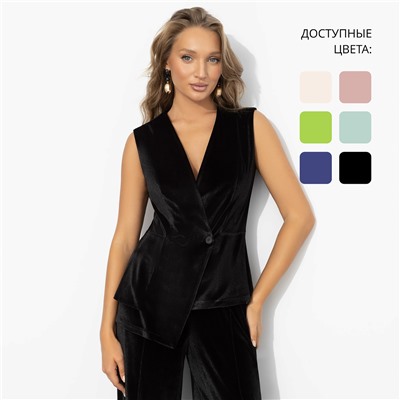 Жилет бархатный, Стильный лидер (чёрный бархат)