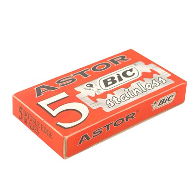 Лезвия для бритья классические двусторонние Astor Stainless (BIC) 5шт.(20X5шт. =100 лезвий) в коробке