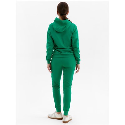 Костюм с начёсом женский (толстовка, брюки) Tusi, размер 44, зелёный