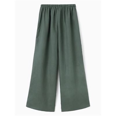 Брюки женские oversize MINAKU: Safari, зелёные, размер 42