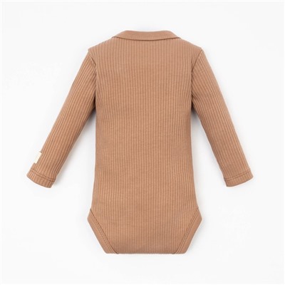 Боди с длинным рукавом «Крошка Я» BASIC LINE, рост 68-74 см, коричневое