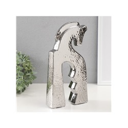 Фигурка керамика «Верный конь», серебро, 4.8×14.5×29 см