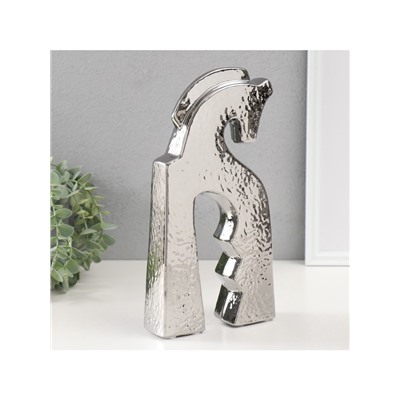 Фигурка керамика «Верный конь», серебро, 4.8×14.5×29 см