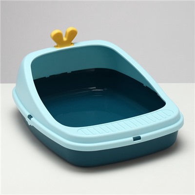 Туалет с бортом 46×35×18 см, голубой