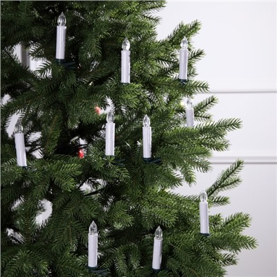 Светодиодные свечи на прищепках 10 см, 10 штук, от батареек ААх1, пульт ДУ, свечение белое