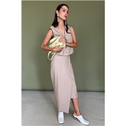 Юбка эко-кожа  ECO040/02/Кремовый