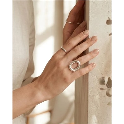 Кольцо с белым серебрением