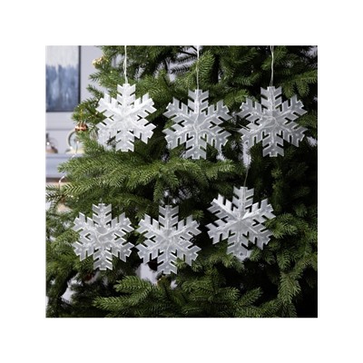 Гирлянда «Нить» 2 м с насадками «Снежинка матовая», IP20, прозрачная нить, 36 LED, свечение тёплое белое, 220 В