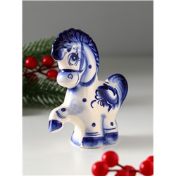 Фигурка фарфор гжель «Конь Буран большой», 11×10×4.5 см