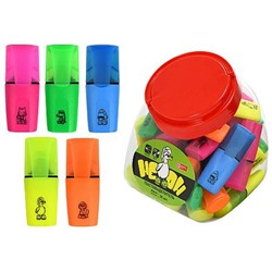 Текстовыделитель "ЗВЕРУШКИ В ТАПОЧКАХ" (БАНКА, 35шт ассорти) 69647 (отгрузка кратно 35 штук) Феникс