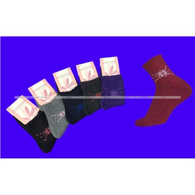 Термоноски женские внутри махра Снежинки