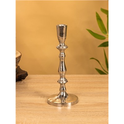 Подсвечник «Зима», 8.5×8.5×21 см, алюминий, серебристый