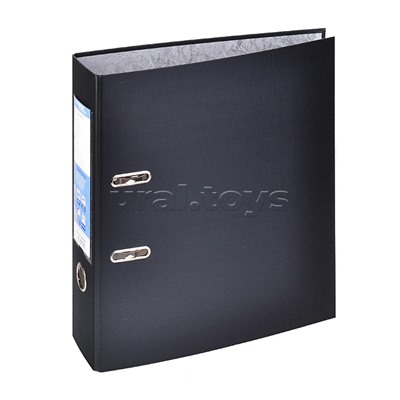 Регистратор PVC 80 мм. Classic А4 несъемный арочный механизм, черный