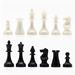 Шахматные фигуры классические, пластик, король 7,2 см, пешка 4 см