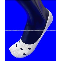 Следки женские короткие с силиконом Сердечки + Бантики