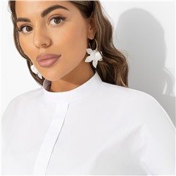 Блуза из хлопка, Модный приём (белая)