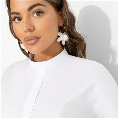 Блуза из хлопка, Модный приём (белая)