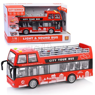 Автобус 1:16 (свет, звук) на батарейках, в коробке