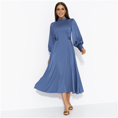 Платье струящееся, Притяжение элегантности (синий бриз)