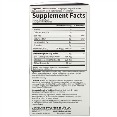 Minami Nutrition, Platinum, рыбий жир Омега-3 со вкусом апельсина, 60 мягких желатиновых капсул