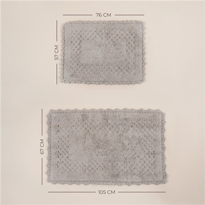 Коврики SL Home, 2 шт., 60×73 см, 68×107 см, серые