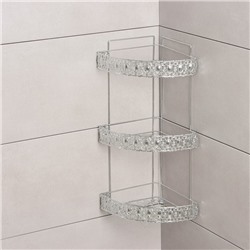Полка для ванной Доляна, угловая, 3-ярусная, 23×23×54 см, хромированная
