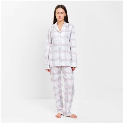 Пижама женская (рубашка, брюки) KAFTAN «Клетка», размер 40-42