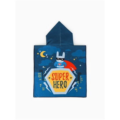 Полотенце - пончо детское махровое LoveLife Super Hero, 60×120 см, 300 г/м², синее