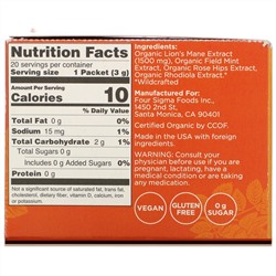 Four Sigmatic, Mushroom Elixir Mix with Lion's Mane, 20 Packets, 0.1 oz (3 g) Each