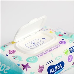 Влажные салфетки Aura Ultra Comfort, для детей, 200 шт.