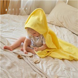 Полотенце уголок махровое Крошка Я 85×85 см, цвет светло-жёлтый, 100% хлопок, 320 г/м²