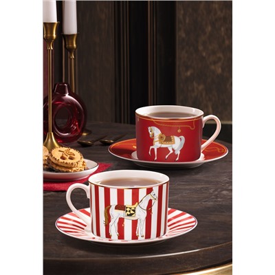 Чашка с блюдцем «Фортуна», красная