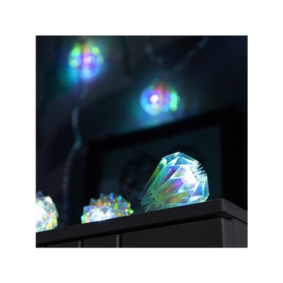 Гирлянда «Нить» 2.5 м с насадками «Груши», IP20, прозрачная нить, 10 LED, свечение белое, 220 В