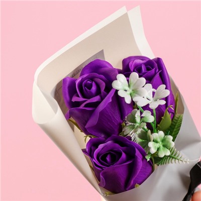 Букет мыльных роз, фиолетовые