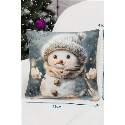 Наволочка декоративная новогодняя 2 шт 3D эффект велюр