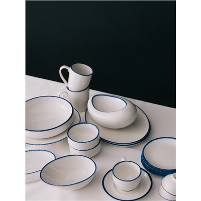 Салатник Magistro Blue Lagoon, 450 мл, 13×6.3 см, фарфор, белый