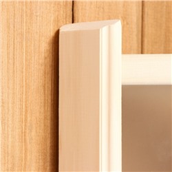 Абажур для бани и сауны, деревянный, настенный, со вставкой из белого стекла, «Добропаровъ»