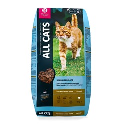 Сухой корм ALL CATS для стерилизованных кошек, курица, 13 кг