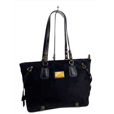 Женская сумка из искусственной замши, цвет черный