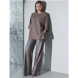 Футболка оверсайз с принтом стразами из премиального хлопка