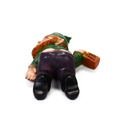 Садовая фигура из полистоуна «Гном спящий-пьяный», 23×16×7 см