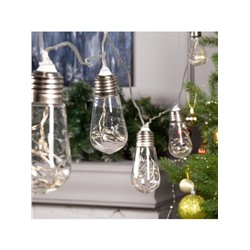 Гирлянда «Нить» 3 м с насадками «Лампа», IP20, прозрачная нить, 80 LED, свечение тёплое белое, 8 режимов, 220 В