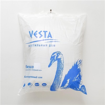 Одеяло зимнее (утеплённое) 1.5 сп., 140×205 см, иск. лебяжий пух, ткань глосс-сатин