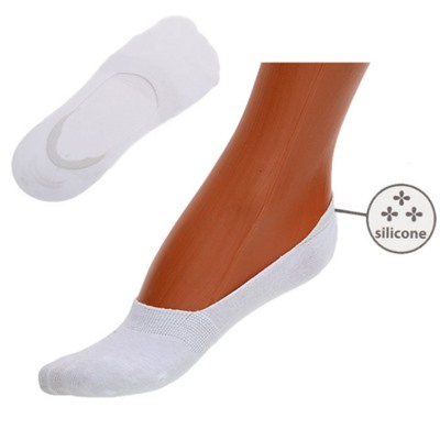 Носки женские р. 35-40 белые/силикон пятка / G307-W /уп 100/ПАРА