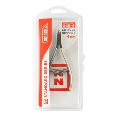Nippon Nippers Кусачки маникюрные для кутикулы / Standard NN_NS-04S-4, спиральная пружина, ручная заточка, 4 мм 23825