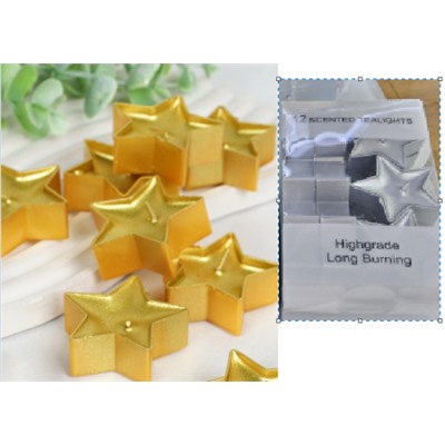 Свеча 12 штук Звезда / M-1207 /уп 12/96/ новогодняя